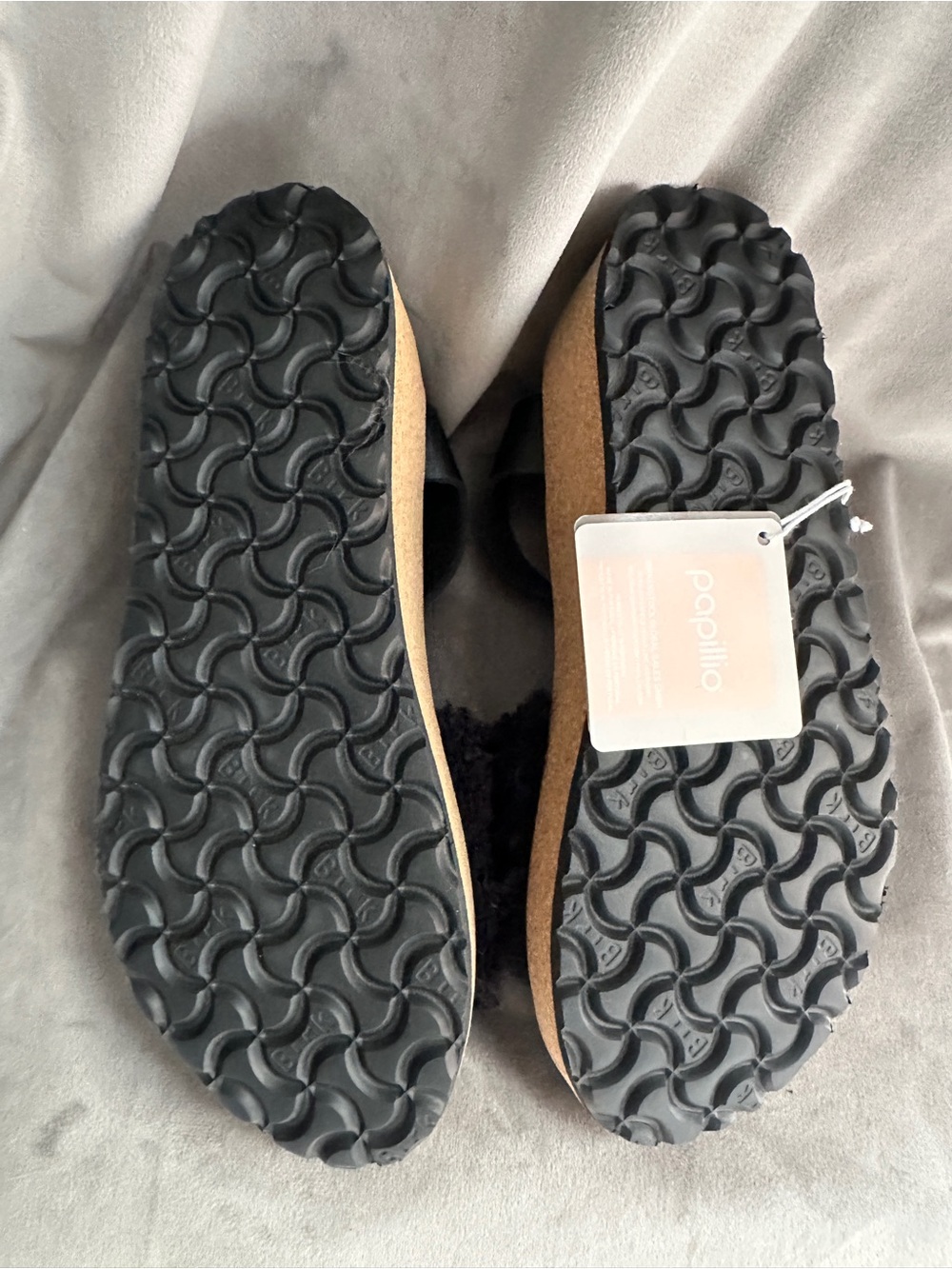 Birkenstock Papillio Glenda Teddy Shearling Cork Sandals - NWT 7.5/38 - Picture 6 of 9